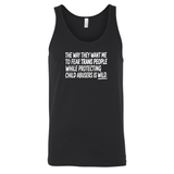 The way they want me to fear trans people while protecting child abusers is wild Unisex Tank Top-T-Shirt-The Original God Ain't Petty But I Am