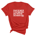The way they want me to fear trans people while protecting child abusers is wild Unisex Tee-T-Shirt-The Original God Ain't Petty But I Am