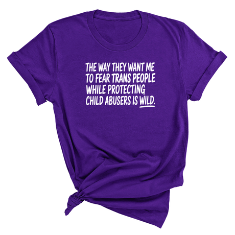 The way they want me to fear trans people while protecting child abusers is wild Unisex Tee-T-Shirt-The Original God Ain't Petty But I Am