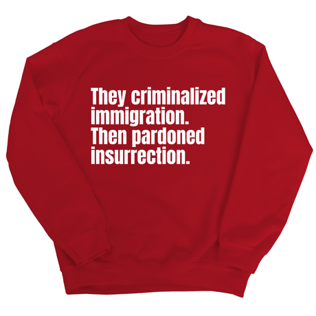 They Criminalized Immigration. Then Pardoned Insurrection Unisex Sweatshirt-Sweatshirt-The Original God Ain't Petty But I Am