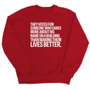They voted for someone who cares more about his name on a building than making their lives better Unisex Sweatshirt-Sweatshirt-The Original God Ain't Petty But I Am