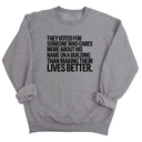 They voted for someone who cares more about his name on a building than making their lives better Unisex Sweatshirt-Sweatshirt-The Original God Ain't Petty But I Am