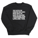 They voted for someone who cares more about his name on a building than making their lives better Unisex Sweatshirt-Sweatshirt-The Original God Ain't Petty But I Am
