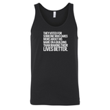 They voted for someone who cares more about his name on a building than making their lives better Unisex Tank Top-T-Shirt-The Original God Ain't Petty But I Am