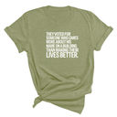 They voted for someone who cares more about his name on a building than making their lives better Unisex Tee-T-Shirt-The Original God Ain't Petty But I Am