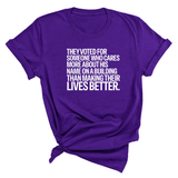 They voted for someone who cares more about his name on a building than making their lives better Unisex Tee-T-Shirt-The Original God Ain't Petty But I Am