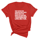 They voted for someone who cares more about his name on a building than making their lives better Unisex Tee-T-Shirt-The Original God Ain't Petty But I Am