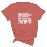 They voted for someone who cares more about his name on a building than making their lives better Unisex Tee-T-Shirt-The Original God Ain't Petty But I Am