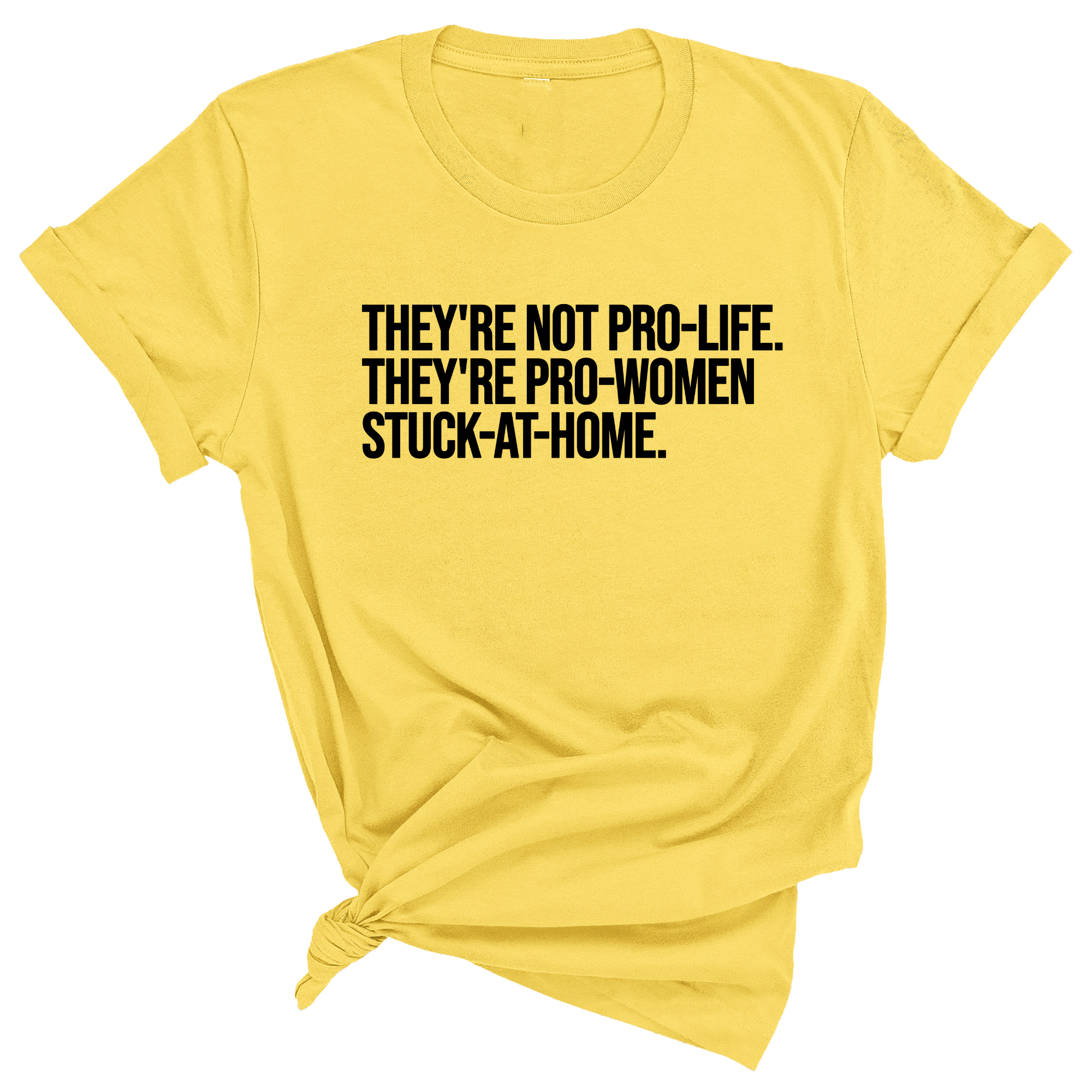 They're not Pro-life. They're Pro-Women stuck- at- home Unisex Tee-T-Shirt-The Original God Ain't Petty But I Am