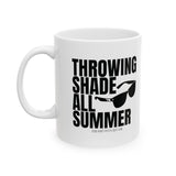 Throwing Shade All Summer Shades Graphic Mug 11oz (White & Black)-Mug-The Original God Ain't Petty But I Am