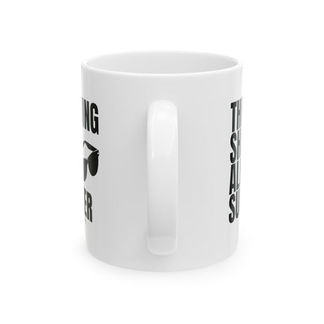 Throwing Shade All Summer Shades Graphic Mug 11oz (White & Black)-Mug-The Original God Ain't Petty But I Am