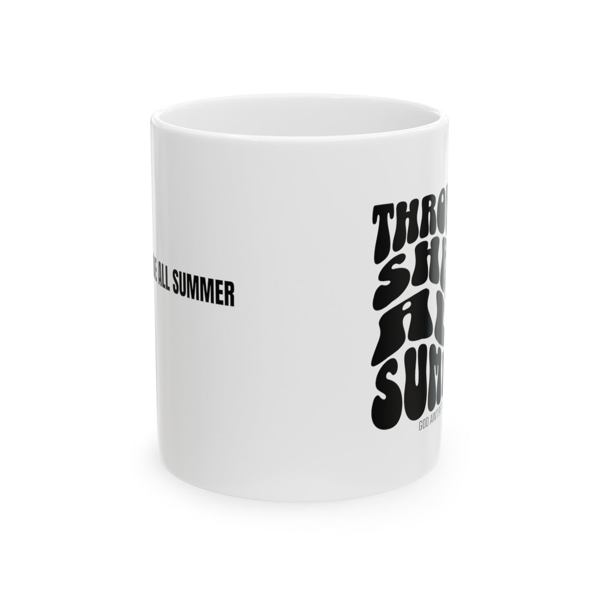 Throwing Shade All Summer Shades Mug 11oz (White & Black)-Mug-The Original God Ain't Petty But I Am