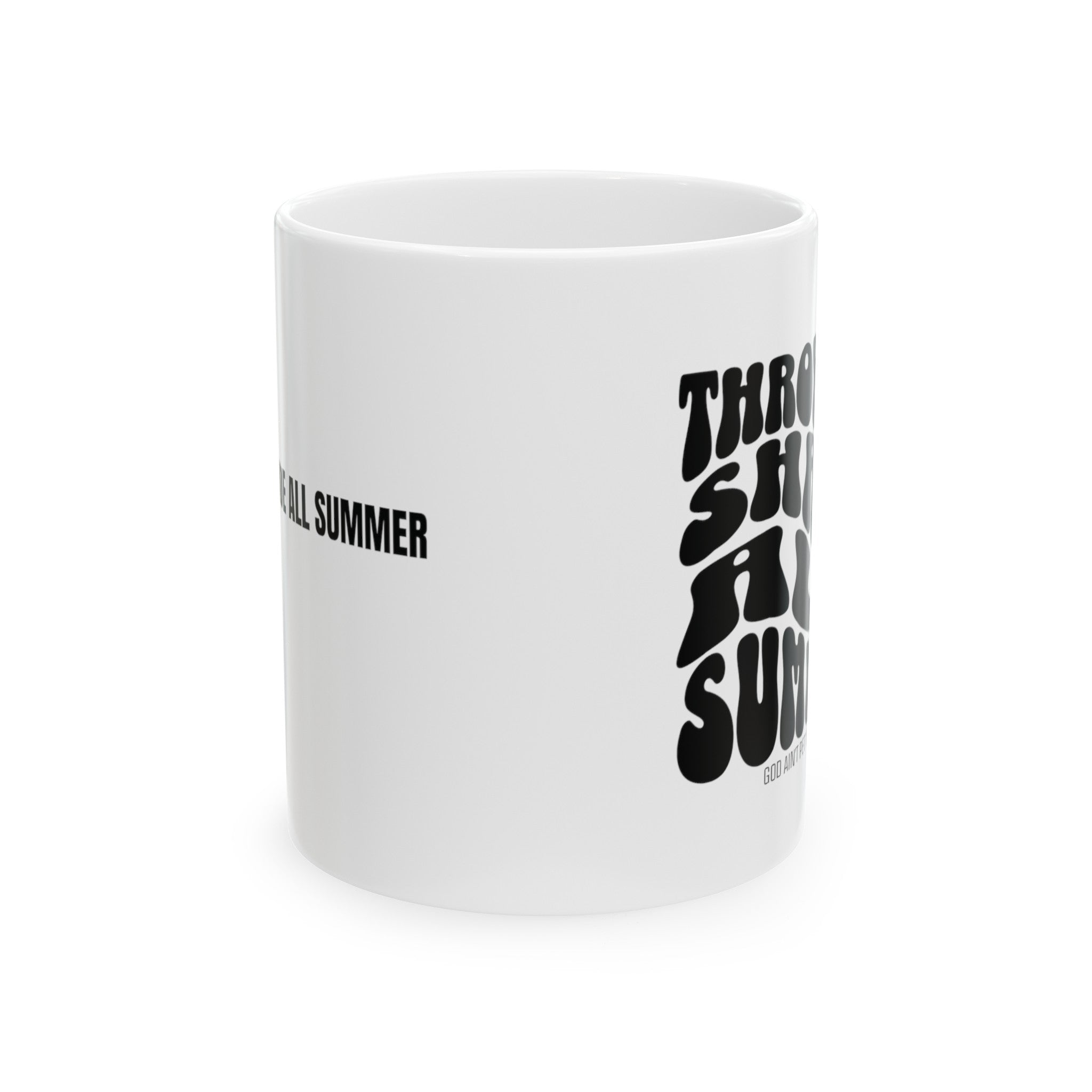 Throwing Shade All Summer Shades Mug 11oz (White & Black)-Mug-The Original God Ain't Petty But I Am