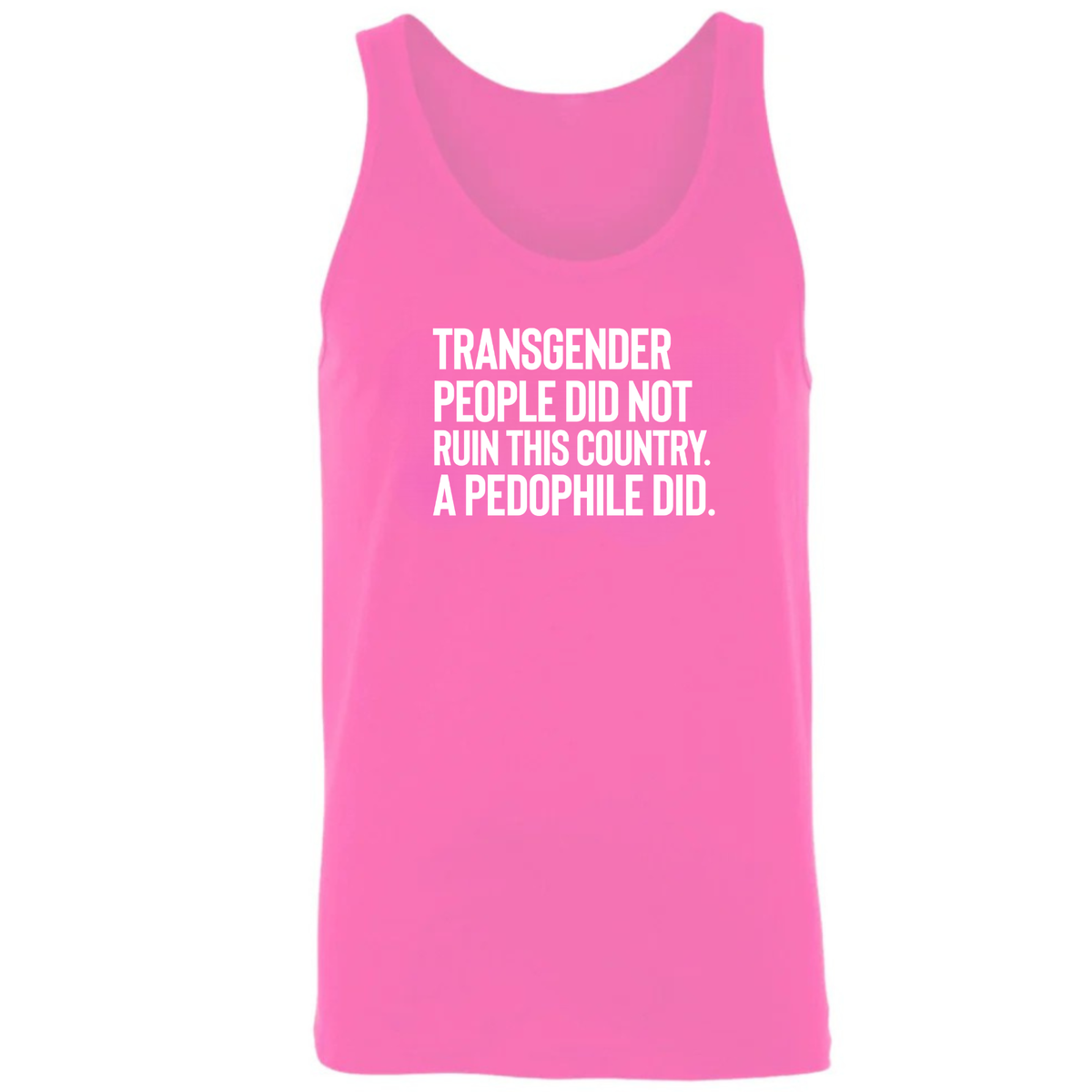 Transgender People Did Not Ruin This Country. A Pedophile Did Unisex Tank Top