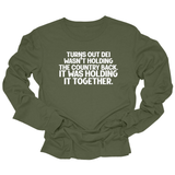 Turns out DEI wasn’t holding the country back. It was holding it together Unisex Long Sleeved Tee-Long Sleeved T-Shirt-The Original God Ain't Petty But I Am