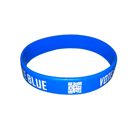 Vote Early Vote Blue Silicone Wristband – QR Code Edition-Wristband-The Original God Ain't Petty But I Am