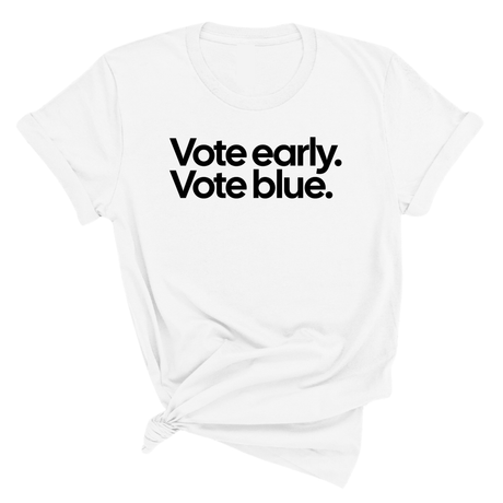 Vote Early. Vote Blue Unisex Tee-T-Shirt-The Original God Ain't Petty But I Am
