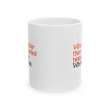 What’s Scarier Than a Haunted House? The White House Mug 11oz (White & Orange)-Mug-The Original God Ain't Petty But I Am