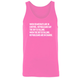 When Democrats Are in Control, Republicans Say the Sky Is Falling. When the Sky Is Falling, Republicans Are in Charge Unisex Tank Top-T-Shirt-The Original God Ain't Petty But I Am