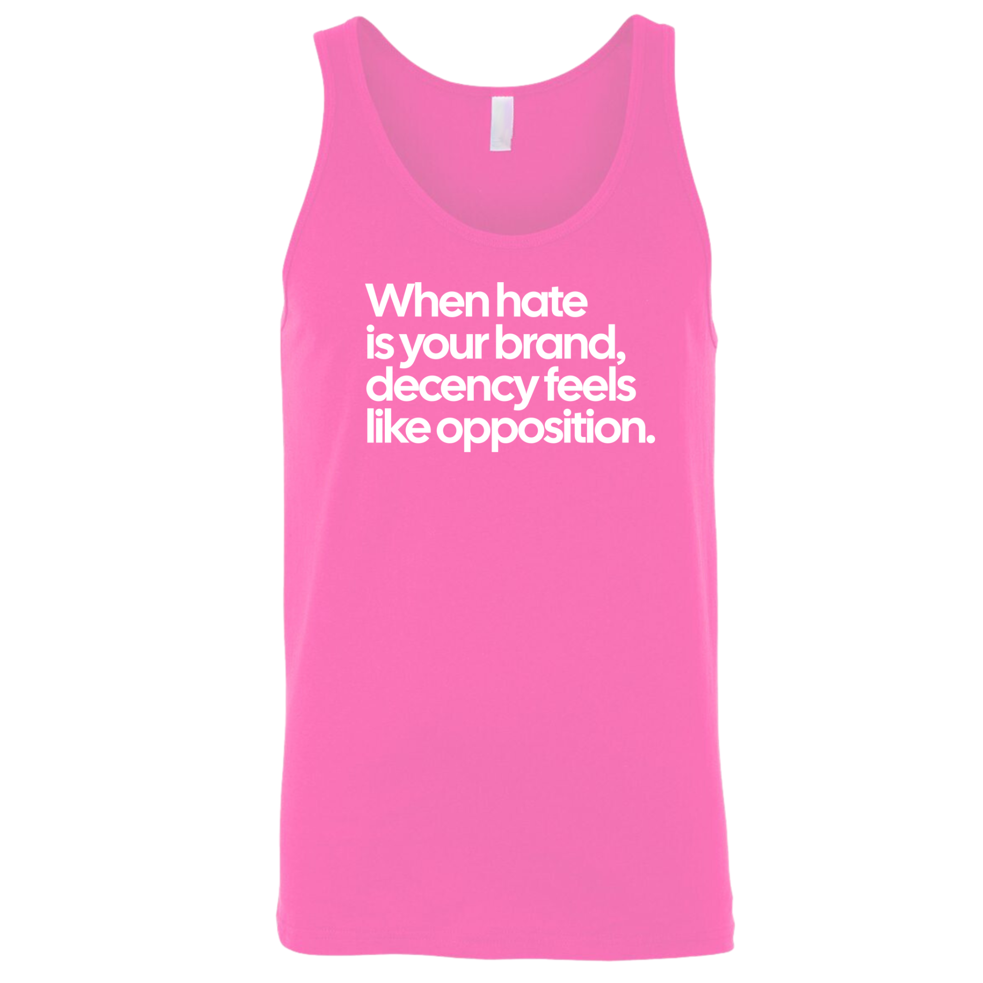 When Hate Is Your Brand, Decency Feels Like Opposition Unisex Tank Top-T-Shirt-The Original God Ain't Petty But I Am