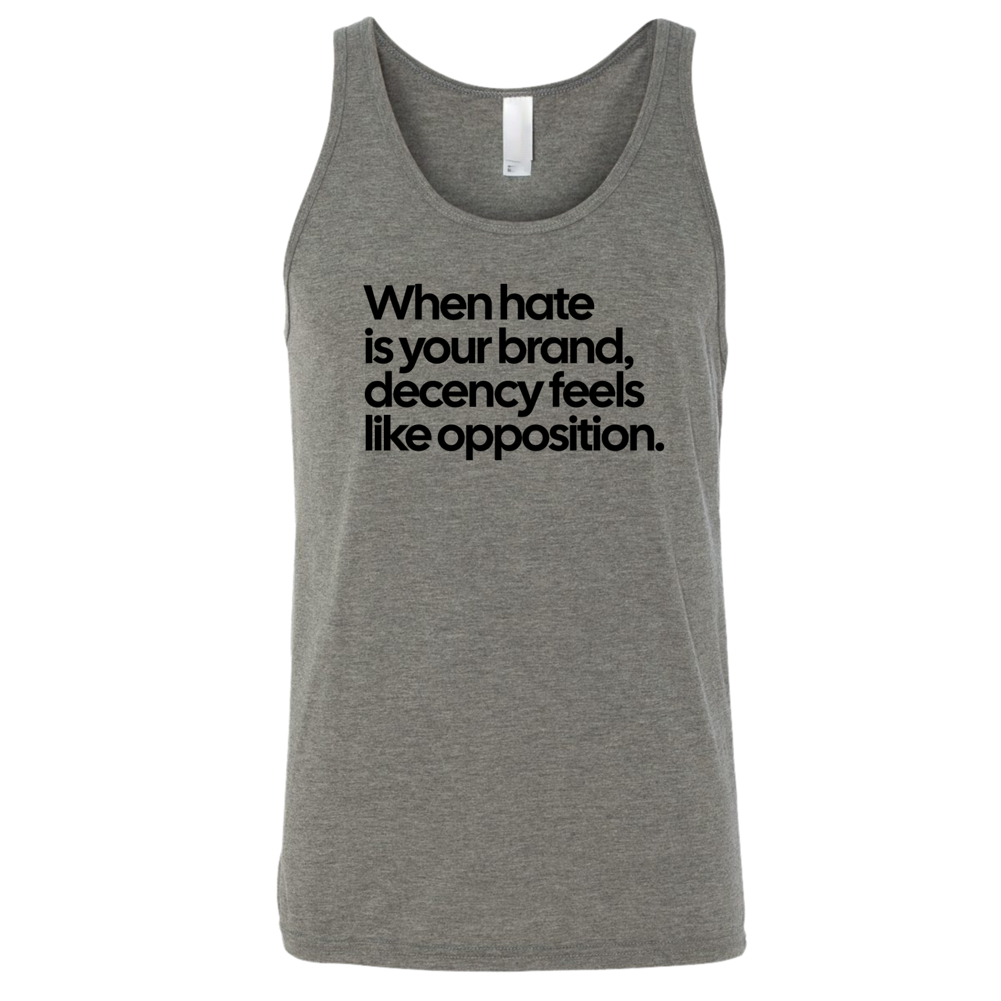 When Hate Is Your Brand, Decency Feels Like Opposition Unisex Tank Top-T-Shirt-The Original God Ain't Petty But I Am