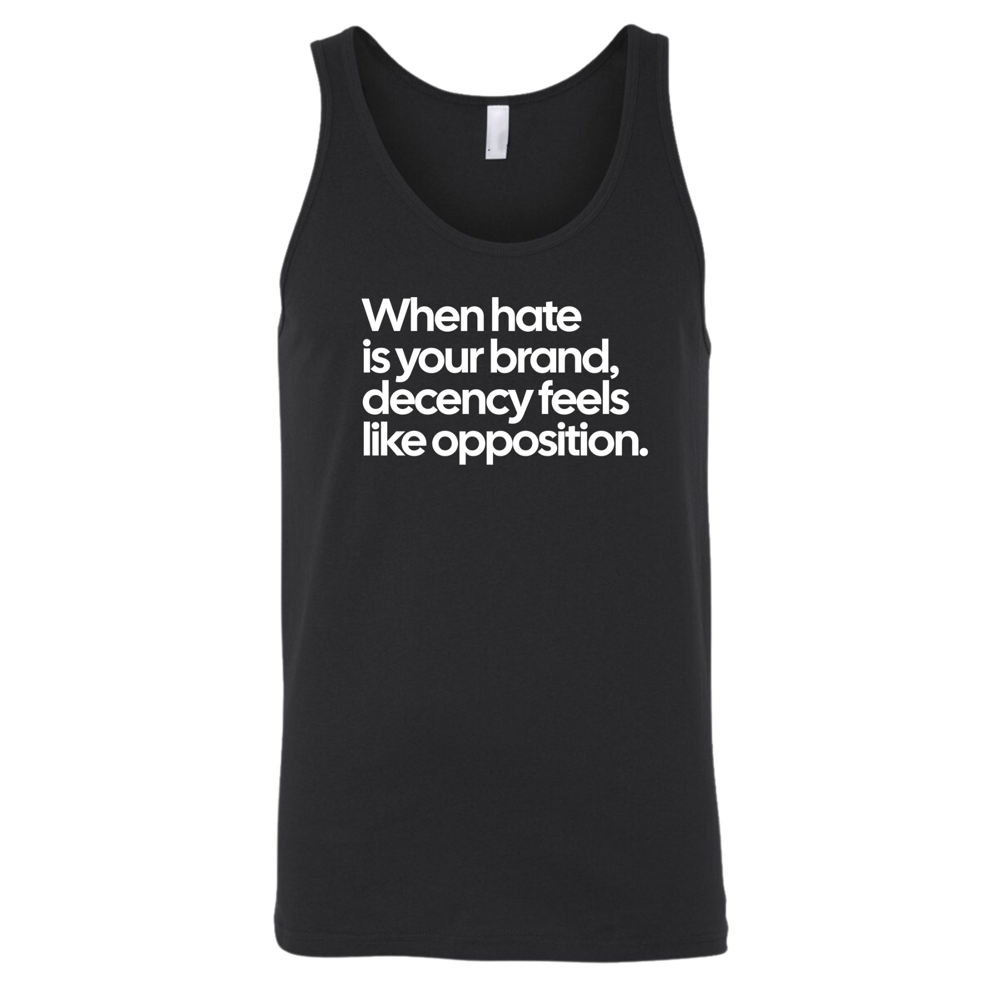 When Hate Is Your Brand, Decency Feels Like Opposition Unisex Tank Top-T-Shirt-The Original God Ain't Petty But I Am