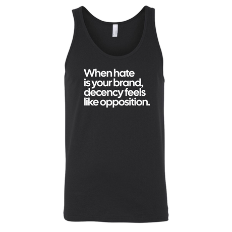 When Hate Is Your Brand, Decency Feels Like Opposition Unisex Tank Top-T-Shirt-The Original God Ain't Petty But I Am
