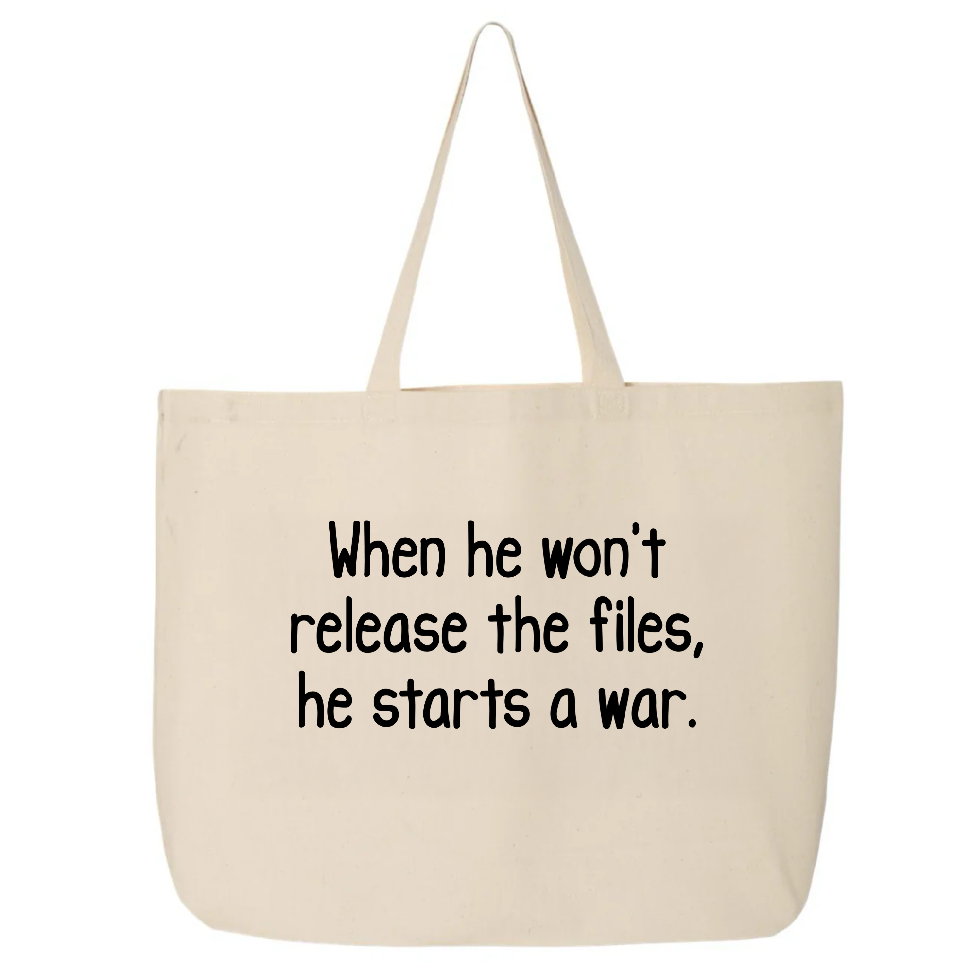 When He Won’t Release Files, He Starts a War Tote bag-Tote Bag-The Original God Ain't Petty But I Am