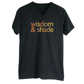 Wisdom & Shade *BLACK V-NECK* Unisex Tee (Fall Colors 🍁)-T-Shirt-The Original God Ain't Petty But I Am
