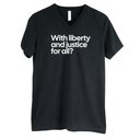 With liberty and justice for all? *BLACK V-NECK* Unisex Tee-T-Shirt-The Original God Ain't Petty But I Am