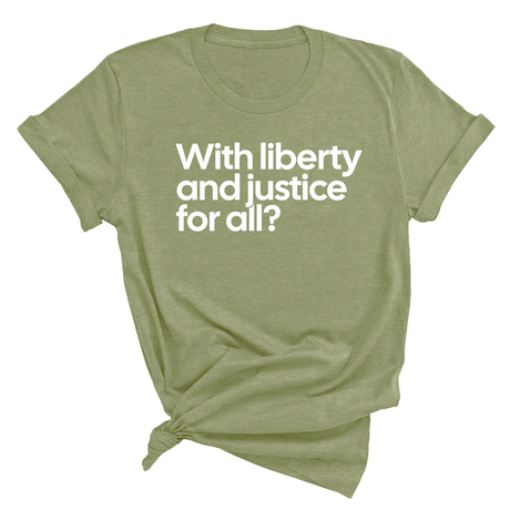 With liberty and justice for all? Unisex Tee-T-Shirt-The Original God Ain't Petty But I Am