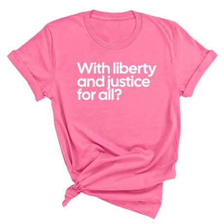 With liberty and justice for all? Unisex Tee-T-Shirt-The Original God Ain't Petty But I Am