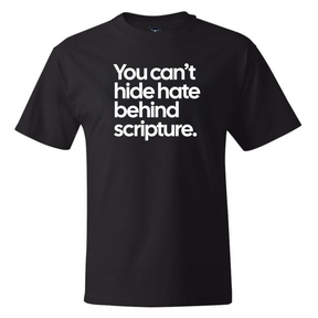 You Can’t Hide Hate Behind Scripture *BLACK TALL TEE* Unisex Tee-T-Shirt-The Original God Ain't Petty But I Am
