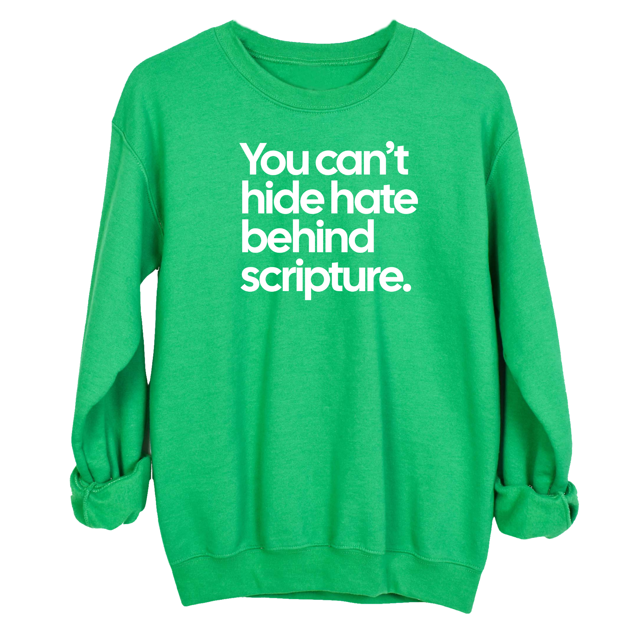 You Can’t Hide Hate Behind Scripture Unisex Sweatshirt-Sweatshirt-The Original God Ain't Petty But I Am