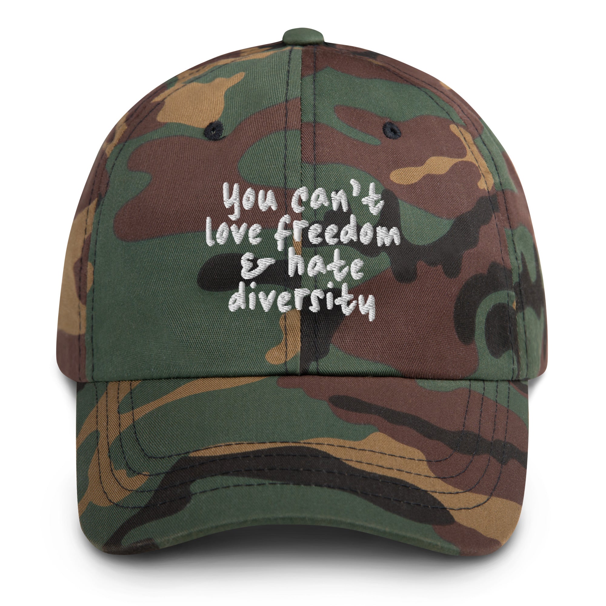 You Can't Love Freedom and Hate Diversity Dad hat-The Original God Ain't Petty But I Am