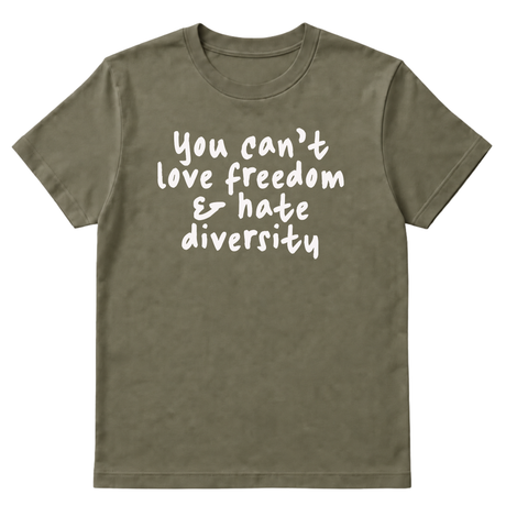 You Can’t Love Freedom and Hate Diversity Unisex Tee-T-Shirt-The Original God Ain't Petty But I Am