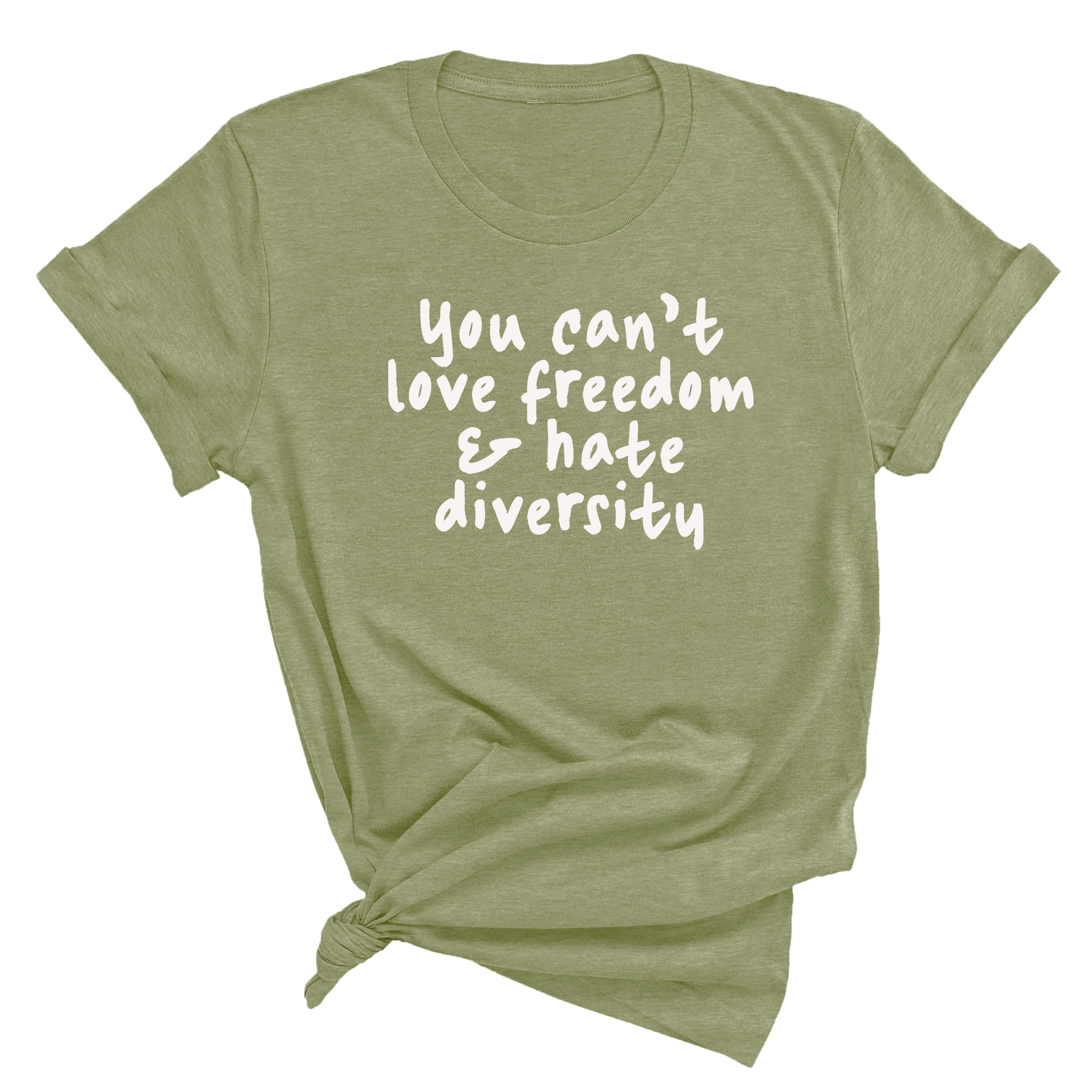 You Can’t Love Freedom and Hate Diversity Unisex Tee-T-Shirt-The Original God Ain't Petty But I Am
