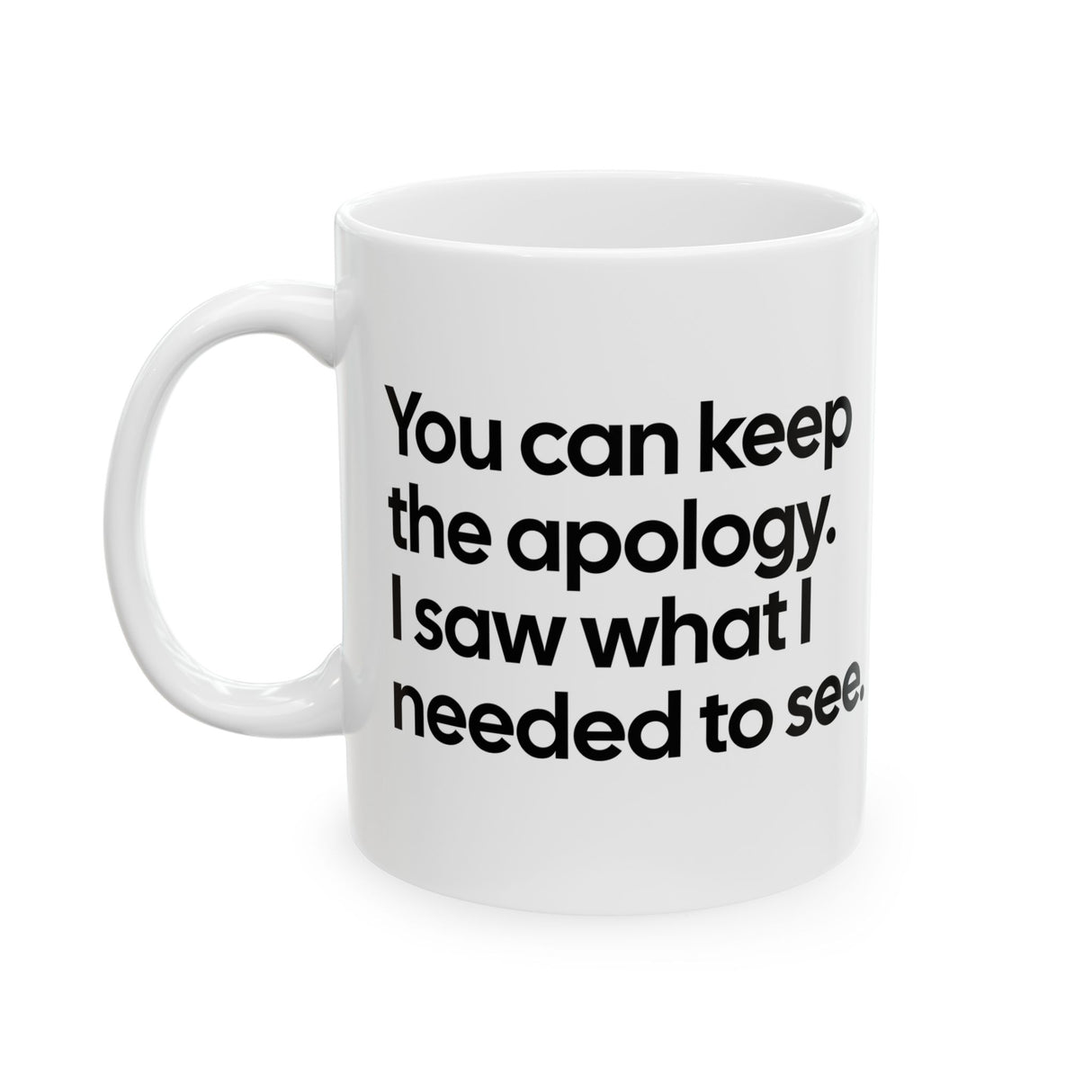 You can keep the apology. I saw what I needed to see Mug 11oz (White & Black)-Mug-The Original God Ain't Petty But I Am