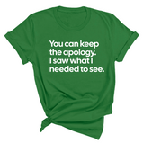You can keep the apology. I saw what I needed to see Unisex Tee-T-Shirt-The Original God Ain't Petty But I Am