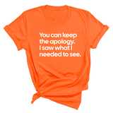 You can keep the apology. I saw what I needed to see Unisex Tee-T-Shirt-The Original God Ain't Petty But I Am