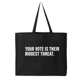 Your vote is their biggest threat Tote bag-Tote Bag-The Original God Ain't Petty But I Am