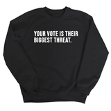 Your vote is their biggest threat Unisex Sweatshirt-Sweatshirt-The Original God Ain't Petty But I Am