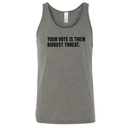 Your vote is their biggest threat Unisex Tank Top-T-Shirt-The Original God Ain't Petty But I Am