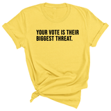 Your vote is their biggest threat Unisex Tee-T-Shirt-The Original God Ain't Petty But I Am