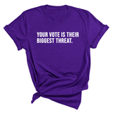 Your vote is their biggest threat Unisex Tee-T-Shirt-The Original God Ain't Petty But I Am