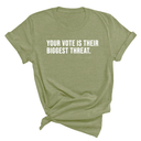 Your vote is their biggest threat Unisex Tee-T-Shirt-The Original God Ain't Petty But I Am