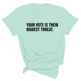 Your vote is their biggest threat Unisex Tee-T-Shirt-The Original God Ain't Petty But I Am