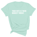 Your vote is their biggest threat Unisex Tee-T-Shirt-The Original God Ain't Petty But I Am