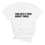 Your vote is their biggest threat Unisex Tee-T-Shirt-The Original God Ain't Petty But I Am