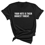 Your vote is their biggest threat Unisex Tee-T-Shirt-The Original God Ain't Petty But I Am